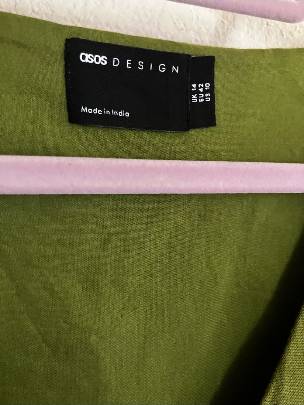 ASOS Green Button V Neck Dress Size 10 - Picture 3 of 7